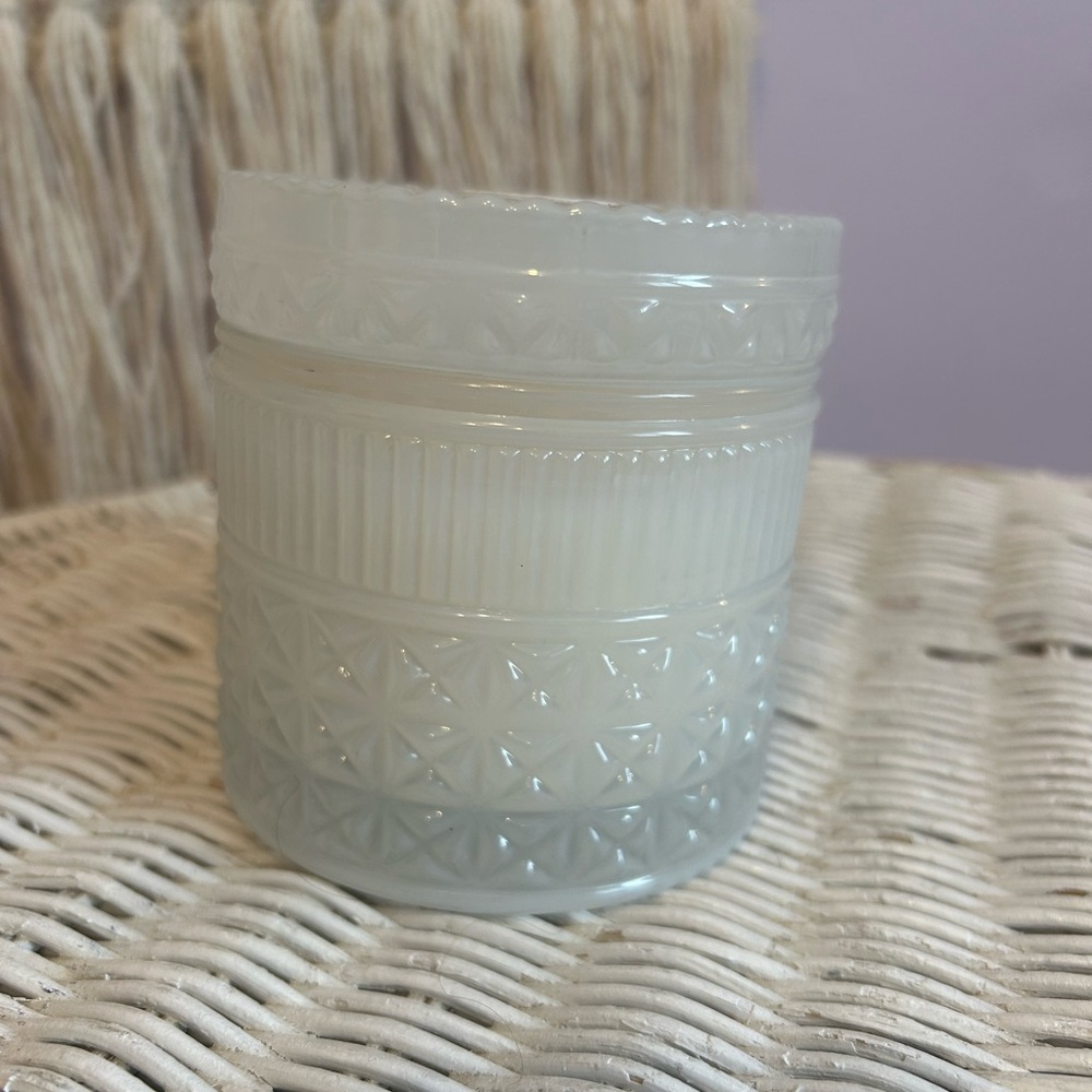 Vintage-Inspired Cream Glass Candle Holder
